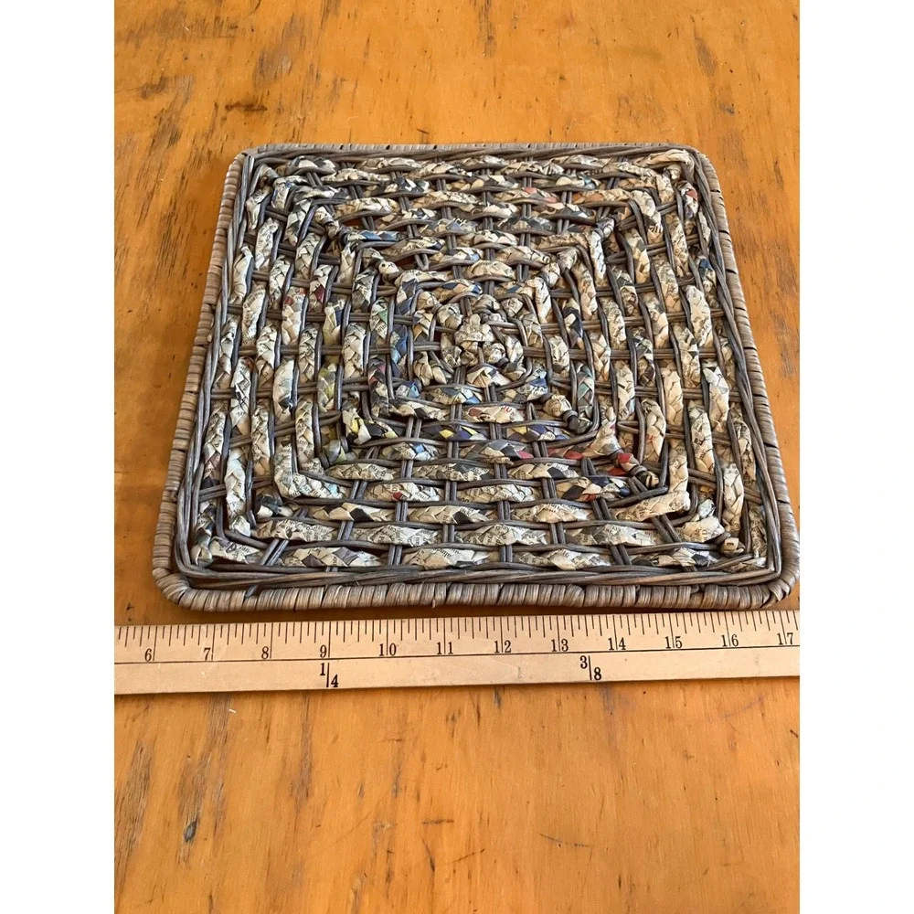 Vintage Woven Newspaper Trivet 11